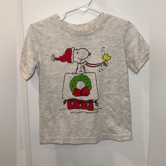 Jumping beans Peanuts Snoopy Christmas boys 24 month gray T-shirt - Picture 1 of 4